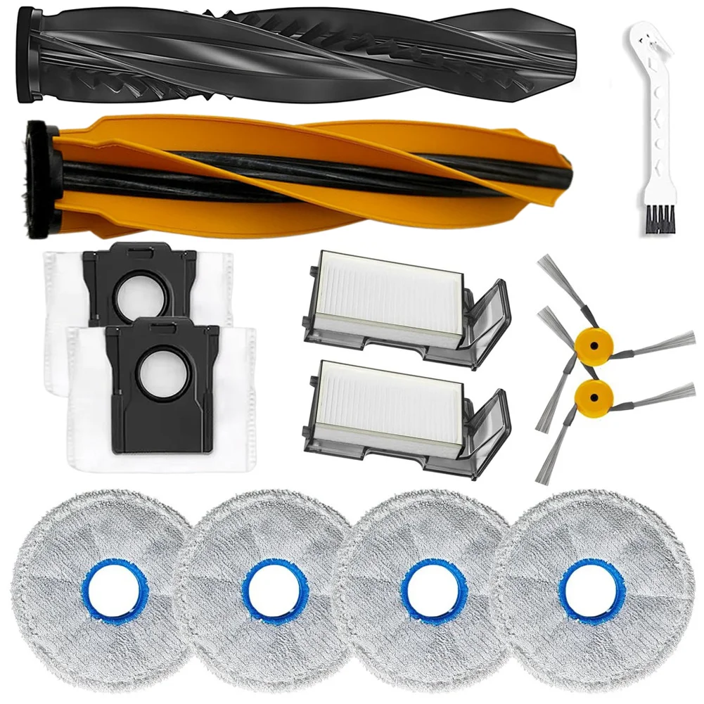 A52Q-Ersatz-Zubehörset für Dreame X60 Max Ultra, 1 Hauptbürste, 2 HEPA-Filter, 4 Wischpads, 2 Seitenbürsten, 2 Staubbeutel – Detail 3