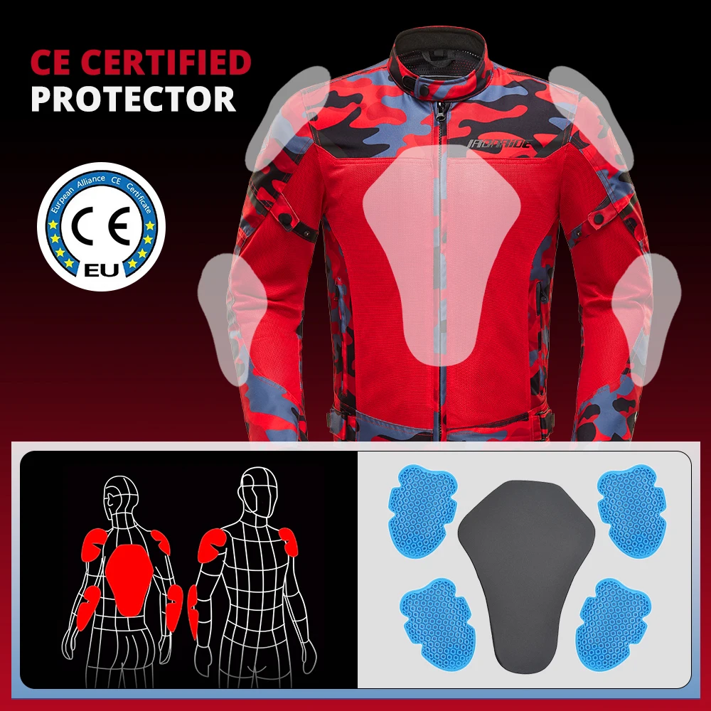Summer Breathable Mesh Motorcycle Jacket Night Reflective Motocross Outdoor Riding Protective Clothing Ventilate Windproof Equip