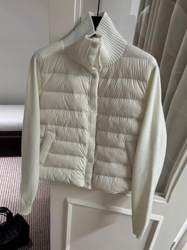 

Зимняя модная повседневная куртка с воротником и вставками из хлопка, женская, новый корейский стиль, однотонная, универсальная, теплая верхняя одежда 2025 года