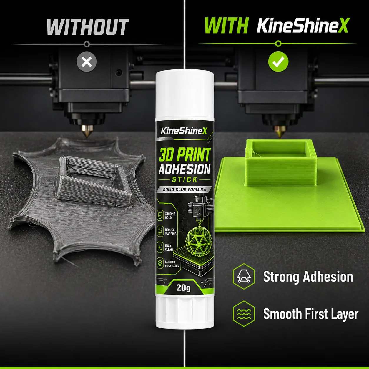 1Pc/3Pcs 20g 3D Printer Glue Stick, Build Plate Adhesive for PLA PETG ABS TPU, Anti-Warp Support for First Layer & Easy Cleaning