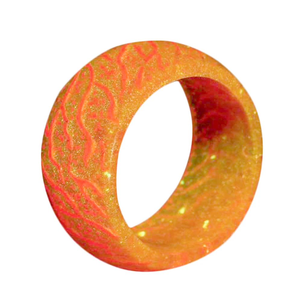 

Glowing Crack Ring Funny Resin Durable Lightweight Party Travel Daily Use Creative Shining Small Ring For Woman Gift Orange Size