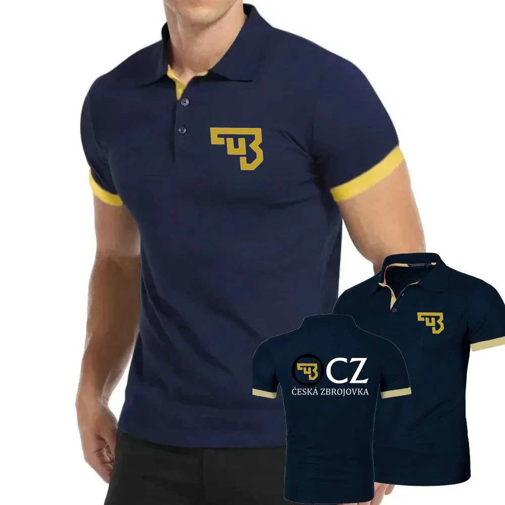 Polo Da Uomo Cz Ceska Zbrojovka Armi Da Fuoco Magliette Polo Da Uomo Manica Corta Polos Risvolto Top Tee Taglia S-8XL