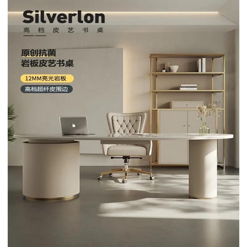 Consultation room reception negotiation desk light luxury rock slab desk simple and modern
