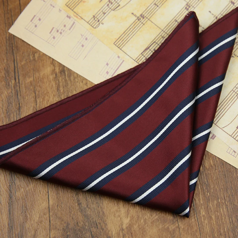 Classic Striped Pocket Square, Green Dots Design