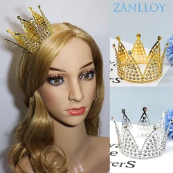 Zanlloy-女の子のためのきらびやかなクリスタルのパーティージュエリー,プリンセスクラウン,プロムティアラ,ヘアアクセサリー,ブライダルパーティーのためのシンプルなジュエリー