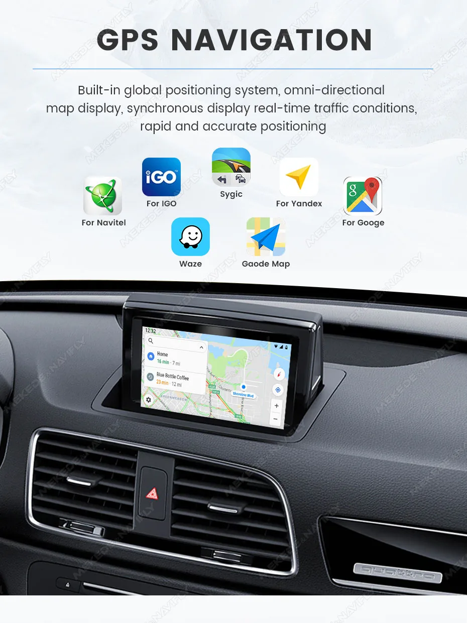 MEKEDE Wireless CarPlay Android Auto Decoder für Audi A1 Q3 A4 A5 Q5 MMI 2G Smart Video Box unterstützt Mirror Link, YouTube und Netflix. – Detail 12