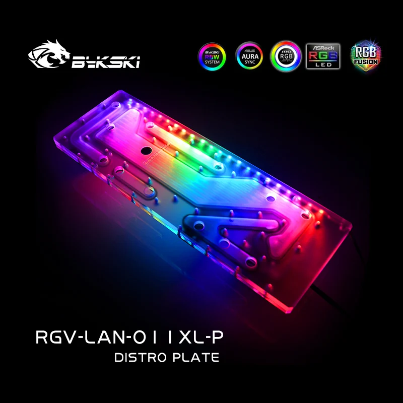 BYKSKI-Kit de circuit acrylique pour canal d'eau, solution pour LIAN LI O11 Dynamic XL, boîtier d'ordinateur pour CPU/GPU, prise en charge des nuits DDC pompe RGB