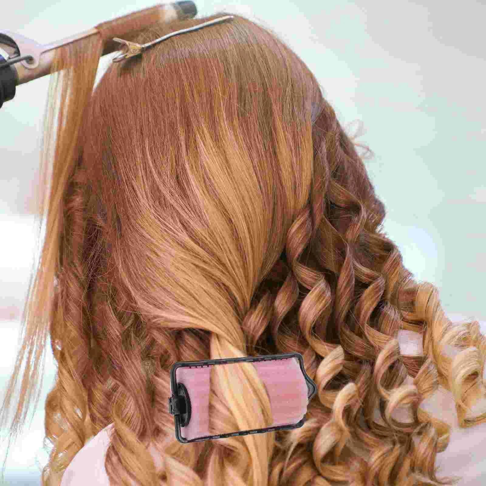 8 Pcs Doesn’t Hurt Hair Heated Rollers Curling Wand Claw Clips for Volume Perm Kit Men Sponge Self Holding Scroll Wheel