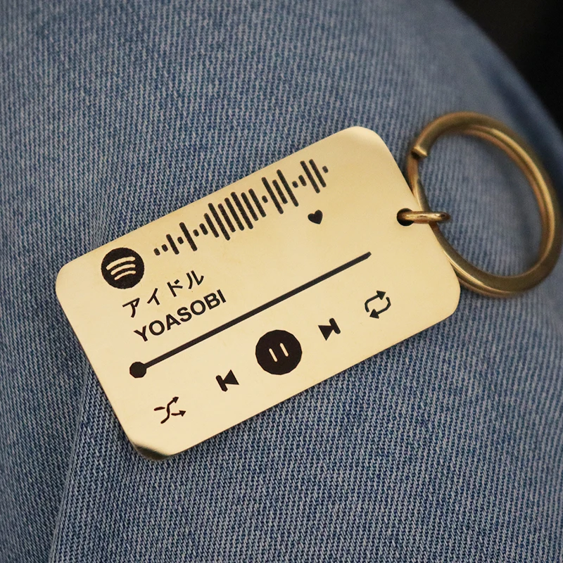 Custom Code Keychain Favorite Song Personalize Song Name Singer Spotify Code Music Teacher Boyfriend Girlfriend Gift Music Lover