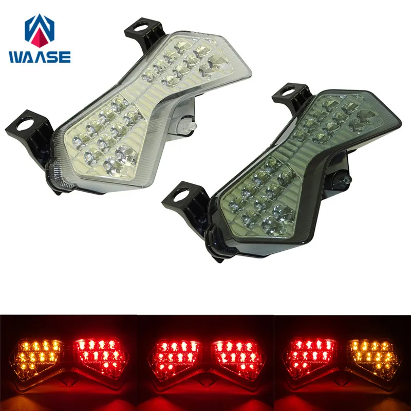 waase For Kawasaki Z750 2004 2005 2006 / Z1000 2003 2004 2005 2006 Chrome Tail Light Brake Turn Signals Integrated LED Light