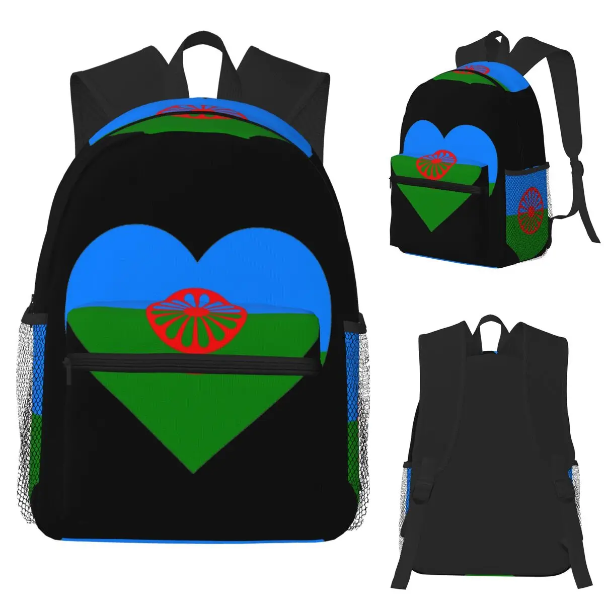 

Romany Gypsy Flag Student Backpack School Bag Hiking Travel Daypack for Men Women Fashion Bookbag Shoulder Bags