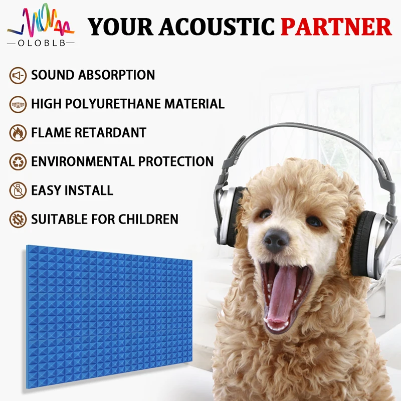 Noise Sound-Absorbing Foams 6 12 24 Pcs Sound Insulation Treatment Studio Acoustic Panel For KTV Room Wall Soundproof Sponge Pad