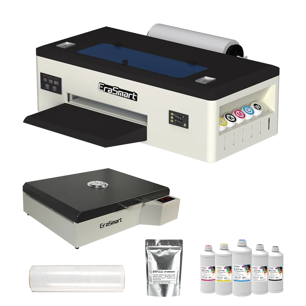 

Erasmart A3 DTF Printer Automatic Digital Fabric T-Shirt Silk Cotton Custom Printing Machine XP600 1390 PrintHead