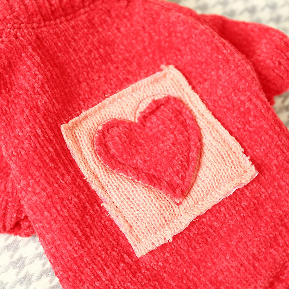 

Pet Winter Sweater Heart Design Warm Dog Coat Puppy Costume For Outdoor Walking Jogging Xs