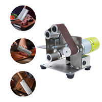 96W 7-Gear Adjustable Mini Belt Sander EU Plug 304 Stainless Steel for Wood Metal Polishing