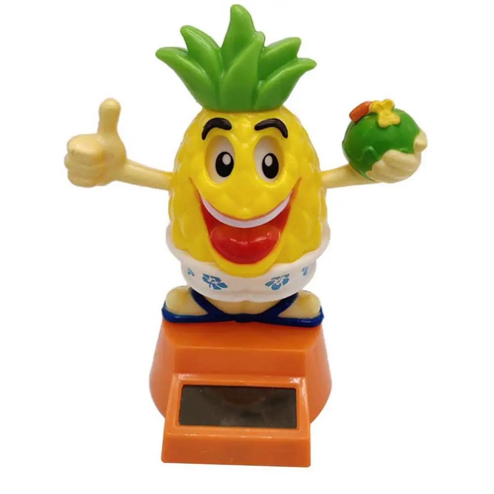 Dropshipping!!Solar Power Cartoon Swinging Pineapple Car Interior Ornament Home Decor Toy Gift