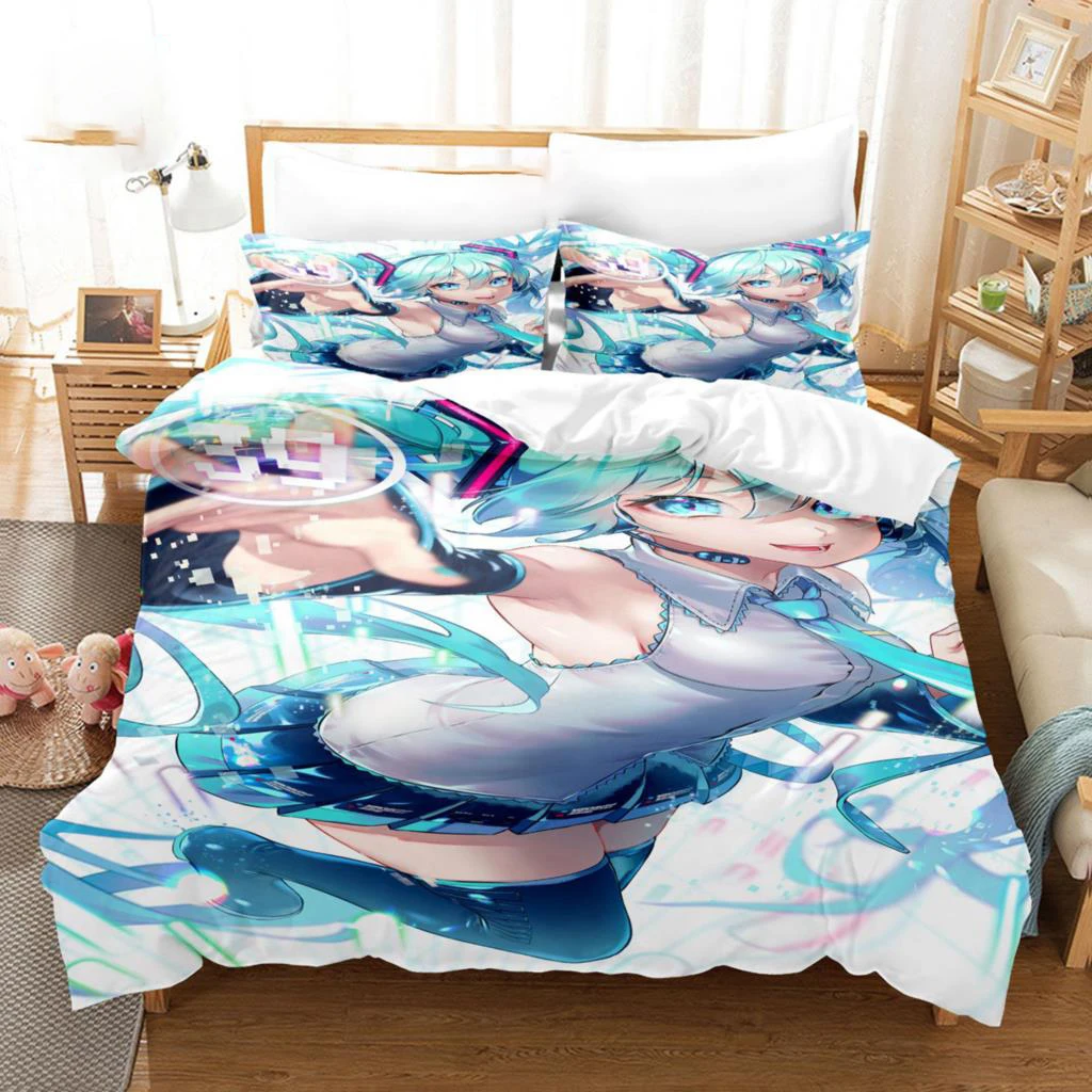 Quilt Bandai Set Hatsune Bedding Miku Weak Duvet Voice Cover Sets Home Decor Twin Single Queen King Anime Gift