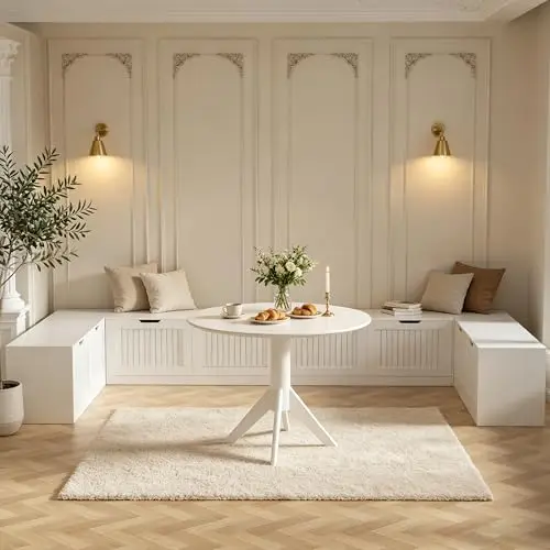 L-Shaped Corner Storage Bench, Flip-Top Seats 7-8, Kitchen Dining