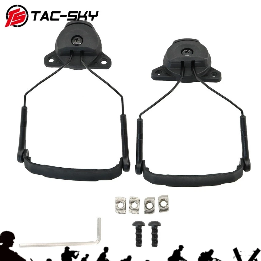 Tactical Hunting Shooting Helmet Headset Mount, for AMP Communication Headsets, Compatible with Team Wendy 2.0 Helmet Rails