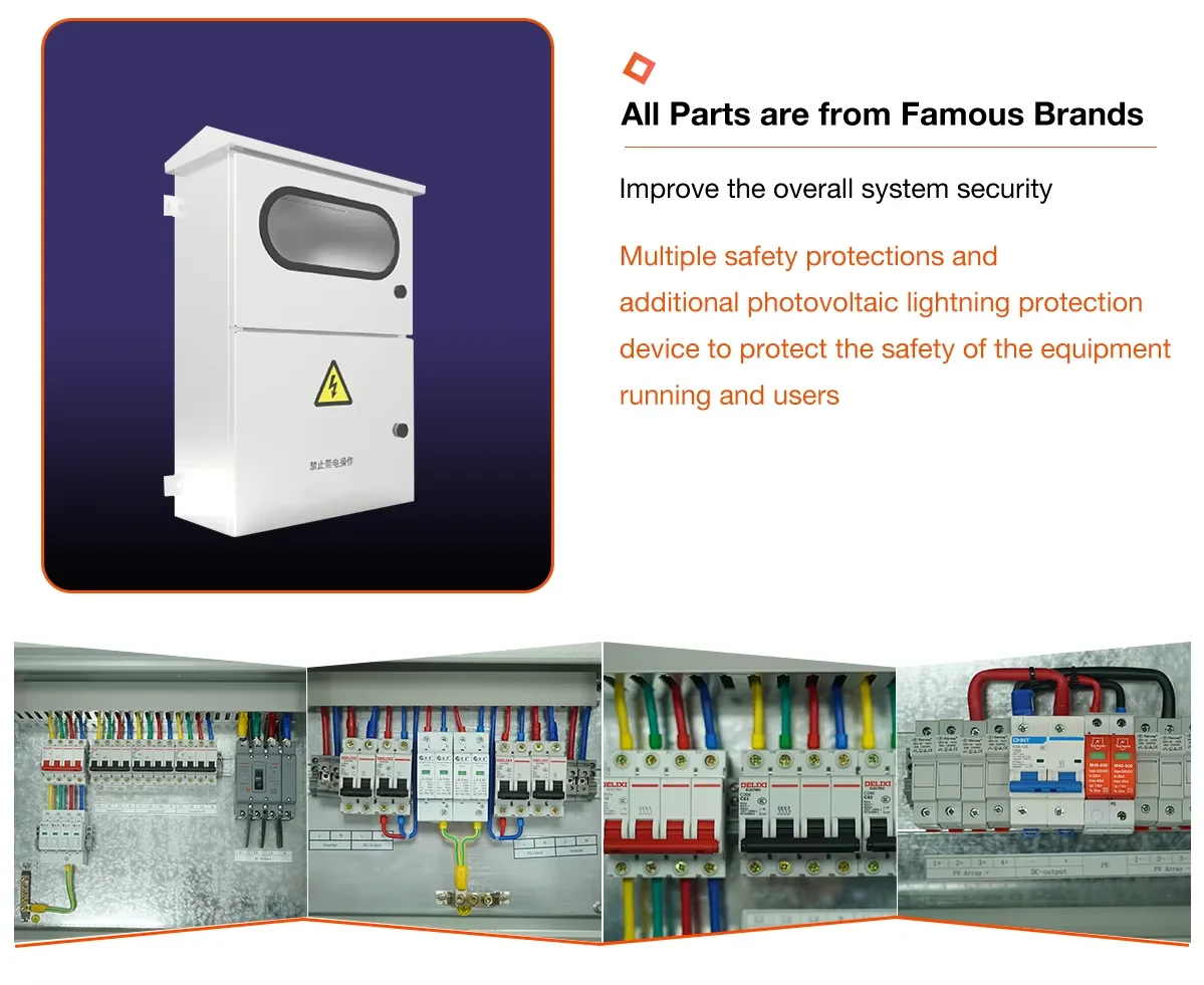 السكنية كاملة 5Kw 12Kw الهجين العاكس البطارية الشمسية حزمة نظام المنزل شبكة النظام الشمسي 100ah بطارية ليثيوم IP65