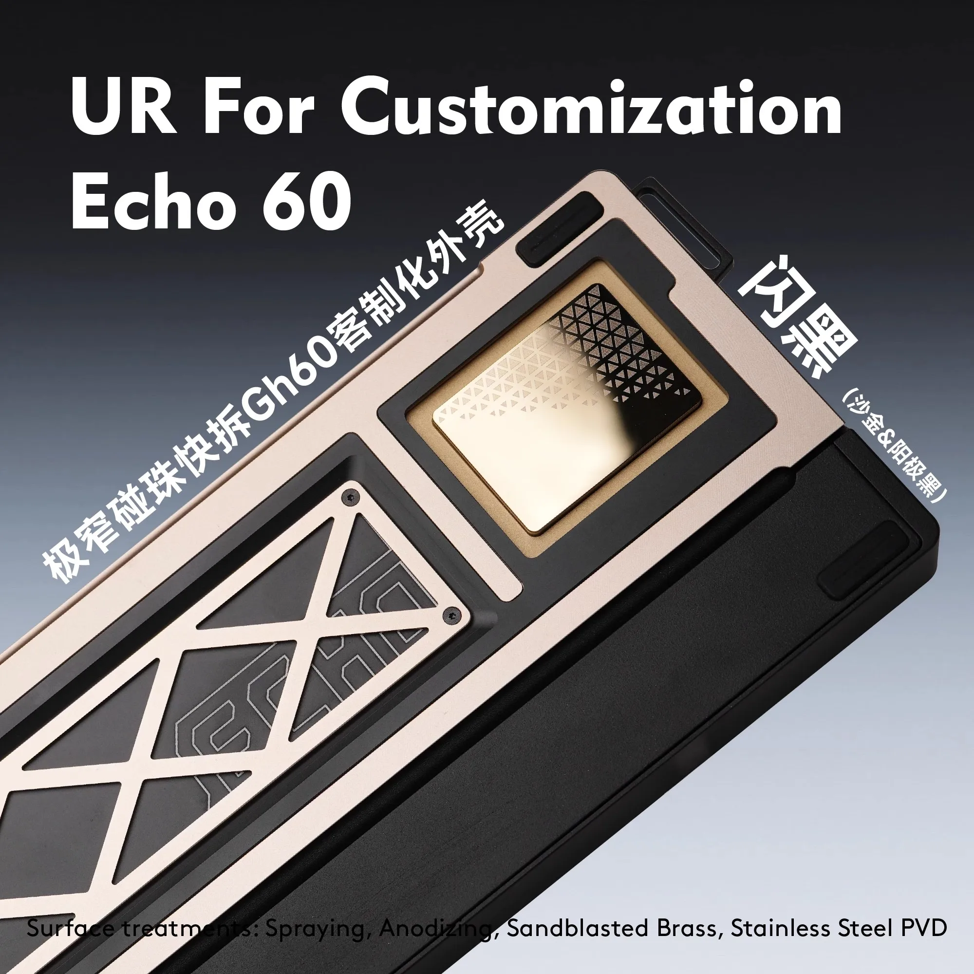 UR Studio Echo60 Mechanical Keyboard Case Aluminium Alloy Structure Keyboard Shell Quick-release For GH60 Custom PC Gamer Gifts