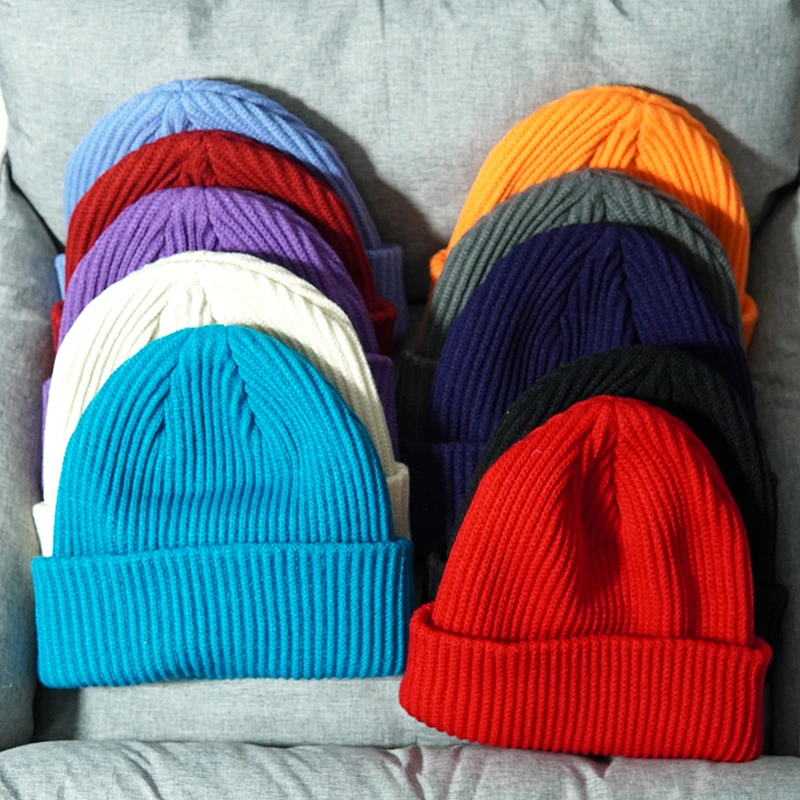 2022 New Winter and Autumn Thick Knitted Warm Skullies Beanies Hats Women Man Outdoor Solid Color Fashion Hip Hop Dad Cap