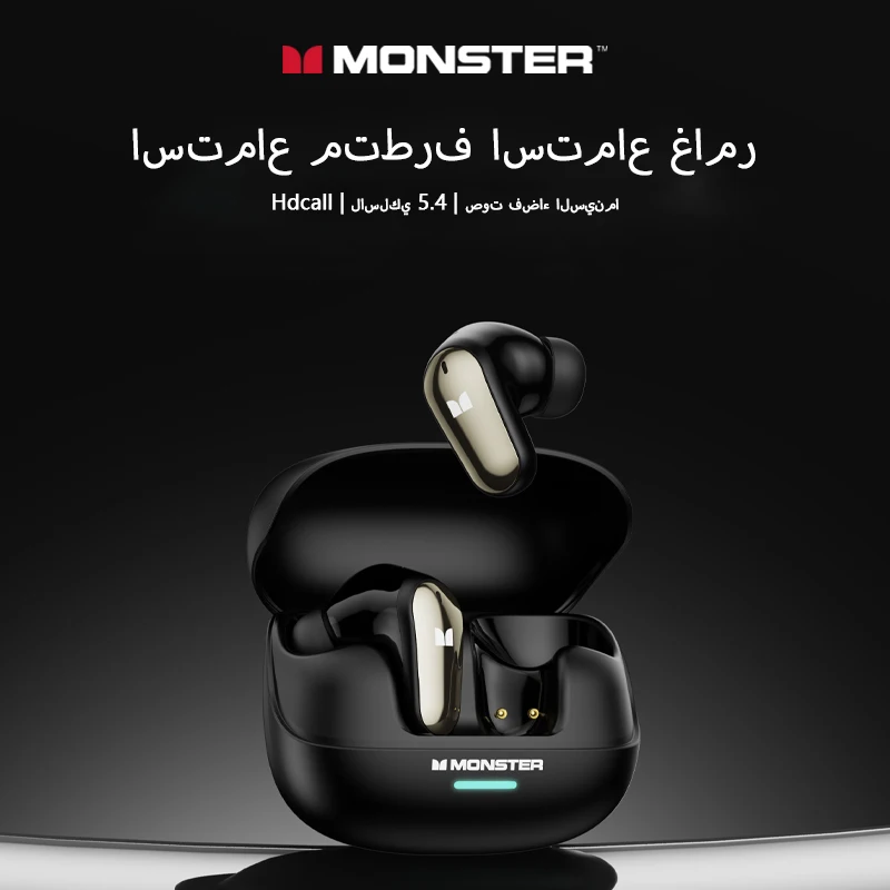 Monster MQT52 Wireless Bluetooth 5.4 Earphones Long Battery Life Gaming Headphones Dual Mode HIFI Stereo Sound Headset With Mic — product photo 1 of 1