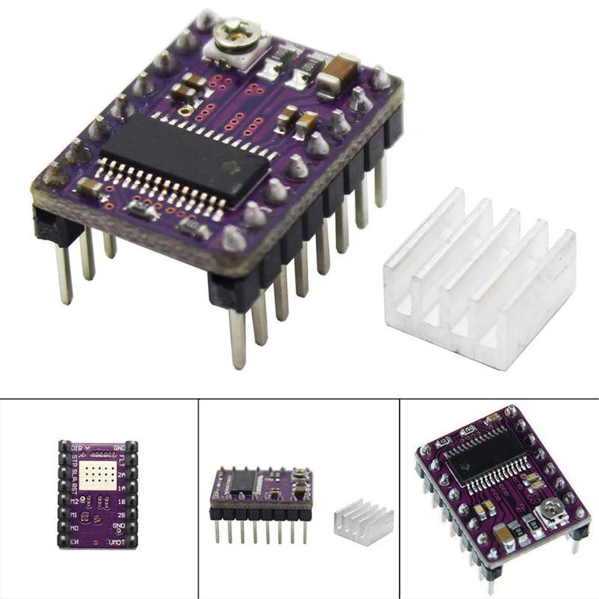 5Pcs Stepper Motor Driver Board StepStick DRV8825 Stepping Driver Controller Step Engine Module Radiator Heat Sink