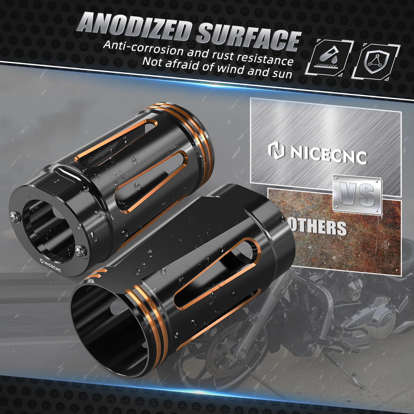 For Harley Street Glide FLHX/Special FLHXS NICECNC Fork Slider Covers Road Glide Special FLTRXS 2015-2023 Ultra Limited FLHTK