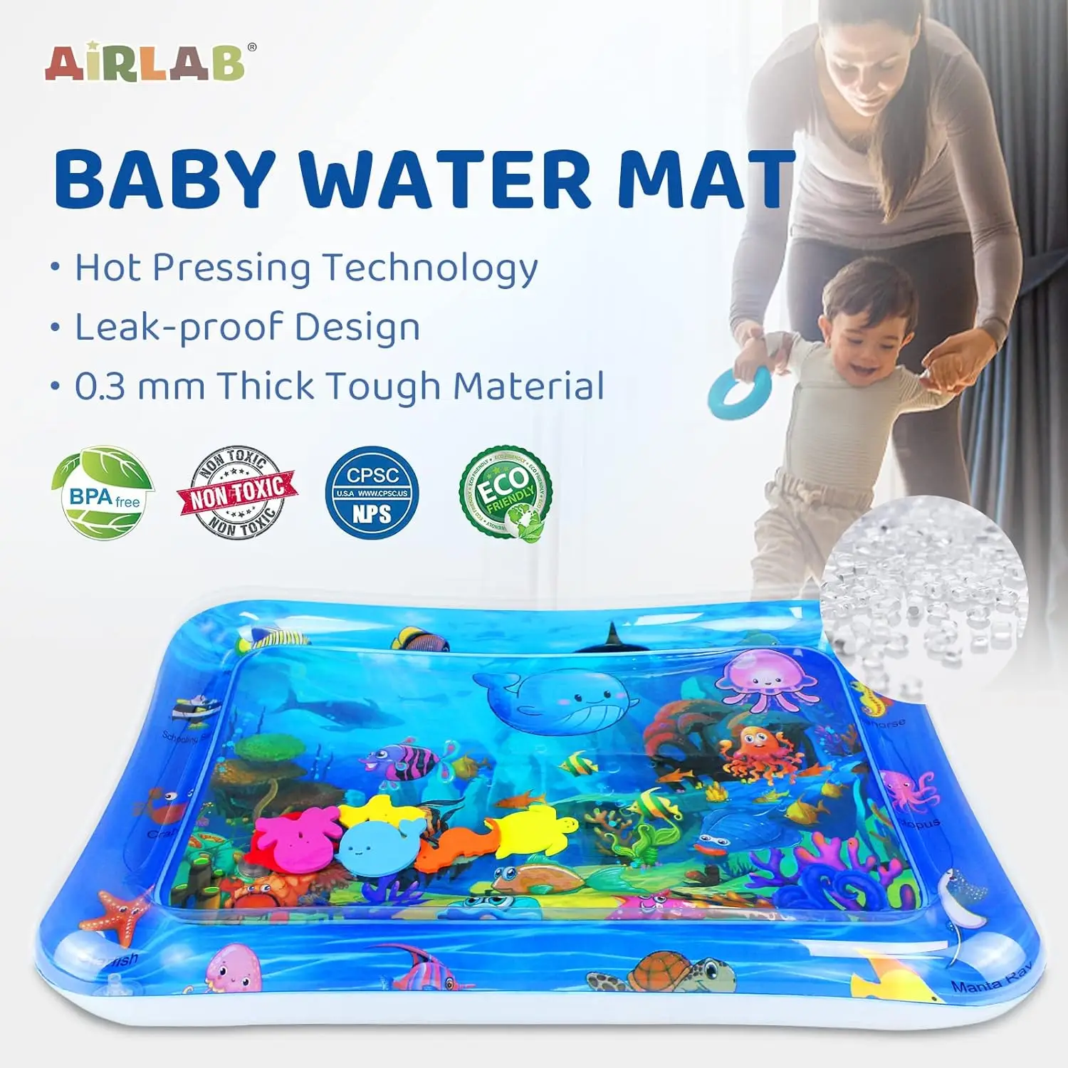 Baby Water Play Mat Inflatable Cushion PVC Infant Tummy Time Toddler Water Pad for Kids Early Education Developing Activity Toys