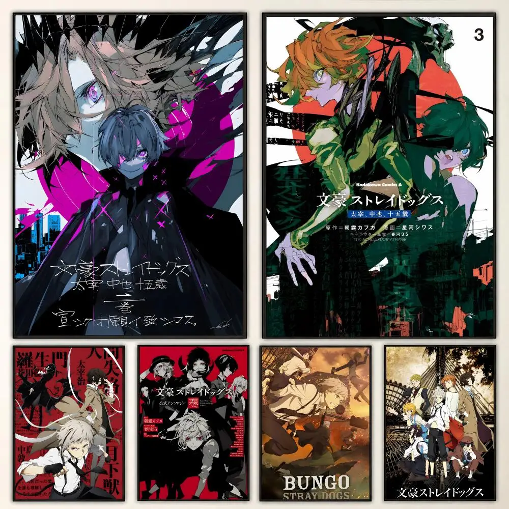 Bungo Stray Dogs Supernatural Detective Anime Series Poster Aesthetic Art Print for Bedroom & Living Room Decor, Unframed