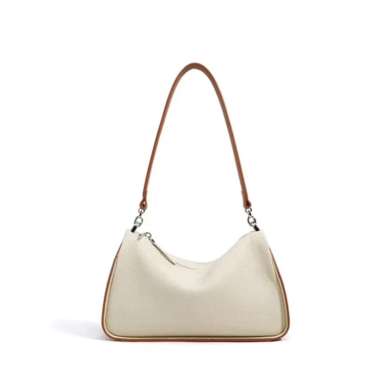 Genuine Leather Shoulder Bag for Women Top-Grain Cowhide Crossbody Handbag Trendy Hobo Bags Multi-color Lightweight 0.36kg