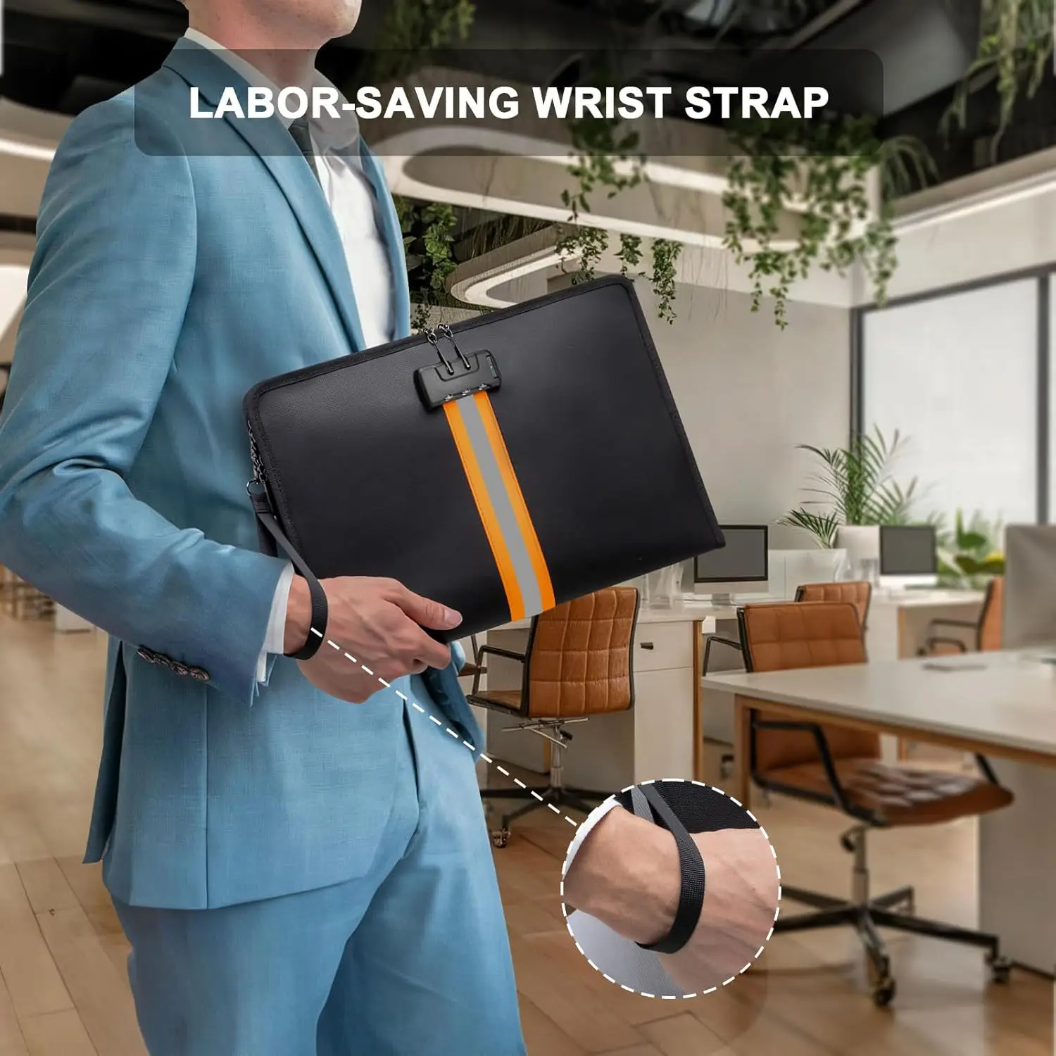 

Огнестойкая сумка для документов с замком, водонепроницаемая сумка для файлов на молнии, кошелек для денег, портативный органайзер для документов, чехол для хранения документов