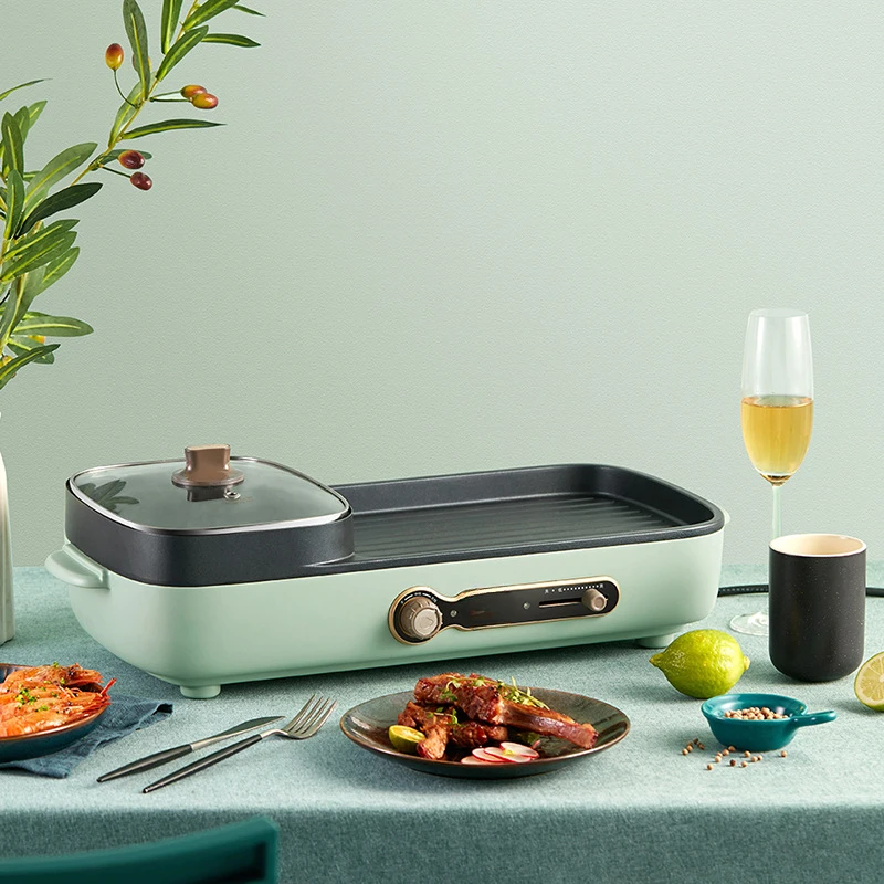 

electric hot pot multi-functional cooking pot non-stick barbecue pot DKL-C15G1 electric grill