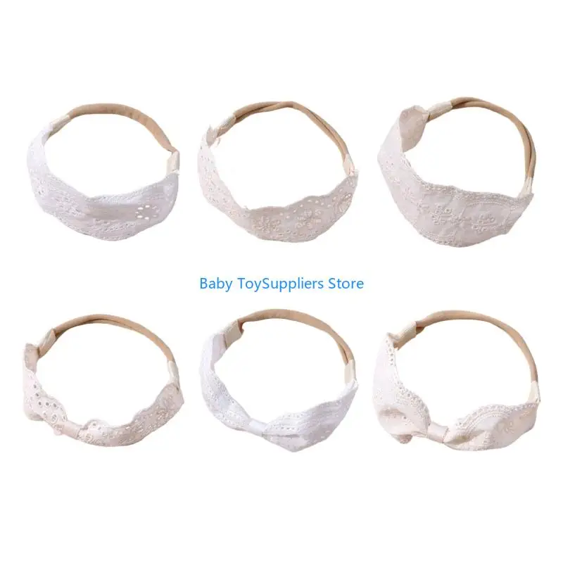 

R1WF Breathable Baby Girls Headband Hair Accessory Lace Embellishment Headdress Props