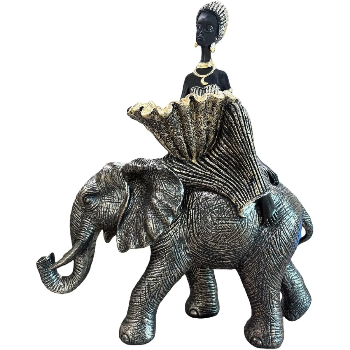 African Animal Figurine Resin Tray Organizer Elephant Lion Sculpture Home Decor Key Holder Desktop Storage Office Gift ModernArt