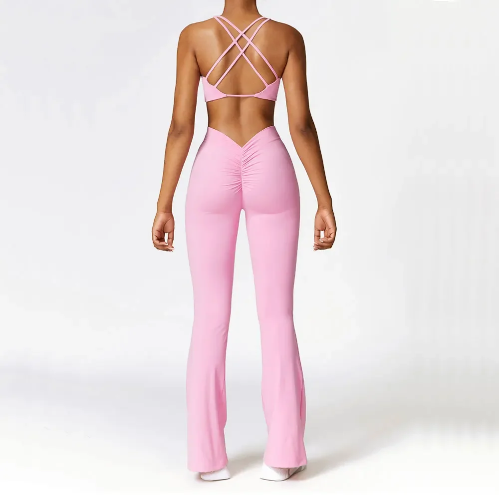 

Yoga Set 2 Pieces Gym Set Workout Clothes For Women Seamless High Waist Leggings Sports Bra Suit Female Clothing Women Tracksuit