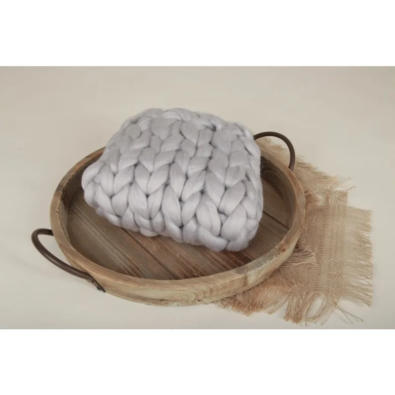 Bump Blanket, Chunky Knit blanket, Merino Wool, Cloud Gray, Newborn Photography Prop pad,Soft Photography Backdrop, Baby Shower