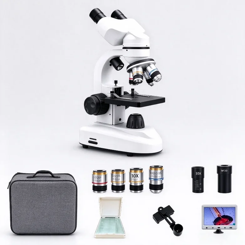 Zoom 30000X Biological HD Microscope Digital Laboratory Compound Microscope with Wide-Field 10X and 50X Eyepieces for Lab