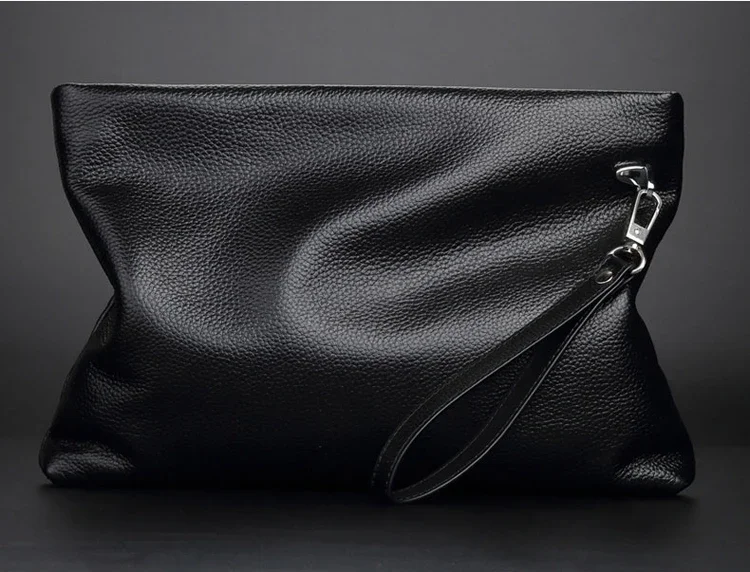 SENOFAN Authentic Hand Bag Men Stripe Real Leather Cowhide Clutches Male Pouch Wallet Designer Envelope Bag Korean Edition Hot