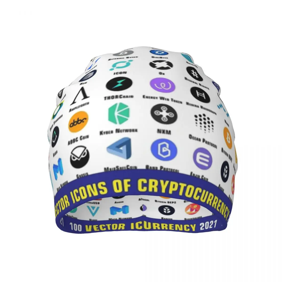 

Crypto Coin Art Crypto Icon Kawaii Drawstring Knitted Hat For Men And Women, Gift Unisex winter Warm Brimless Urinal Hat