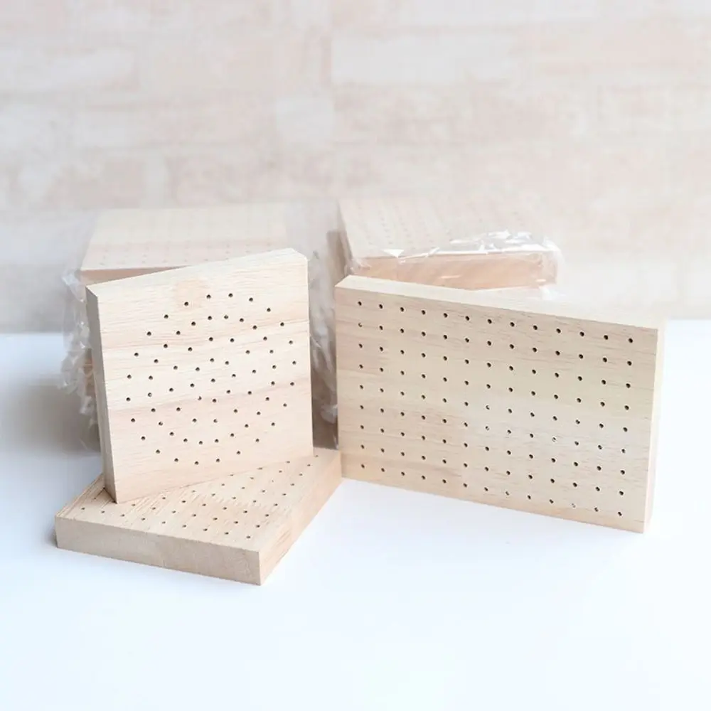 Tablero de almacenamiento de cabezal de pulido de madera, 2 uds., 61/81 agujeros, cuadrado, 10x10cm, Base de exhibición de broca para uñas, ahorra espacio, portátil