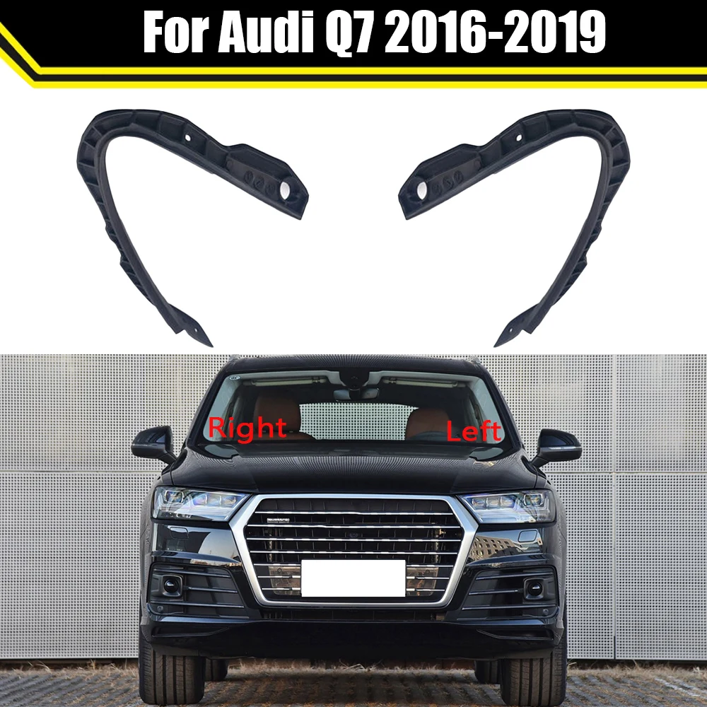 Car Headlight Seal Rubber Strip Waterproof Under Headlights Plastic Black Trim Soft Leather Strip For Audi Q7 2016-2019