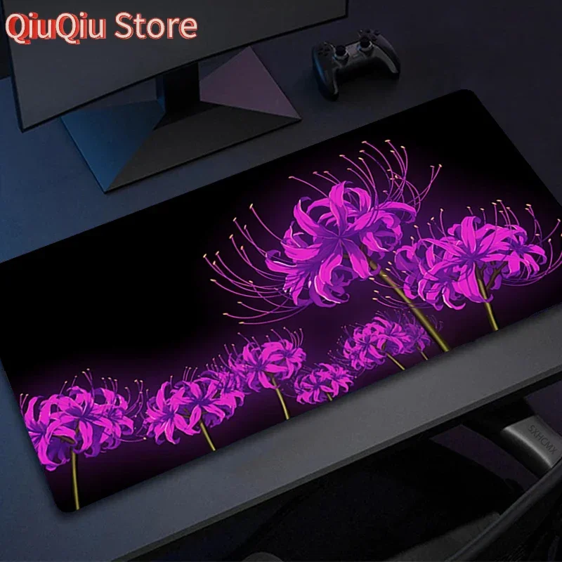 

Mouse Pad Gaming Purple Pink Spider Lily Printon Demand Large HD Custom New Mousepad XXL Soft Carpet Non-Slip Rubber Mouse Mats