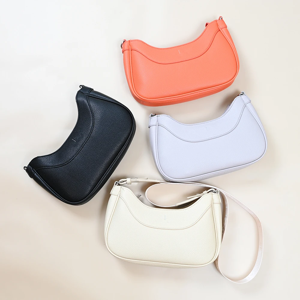 

Новая женская мягкая кожаная сумка adient с буквой f-Moon, сумка на одно плечо, подмышки, модная сумка в Корейском стиле, лето 2025