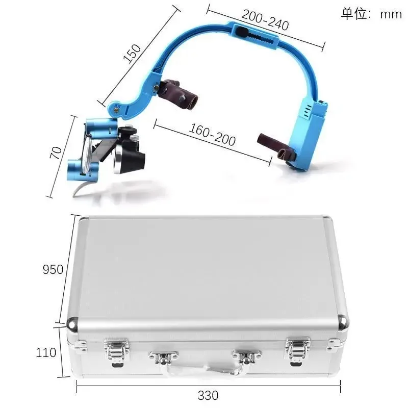 Dental Head-Mounted Magnifying Glass with LED Headlight, High-Definition Surgical Loupes for Orthopedic & ENT Surgery