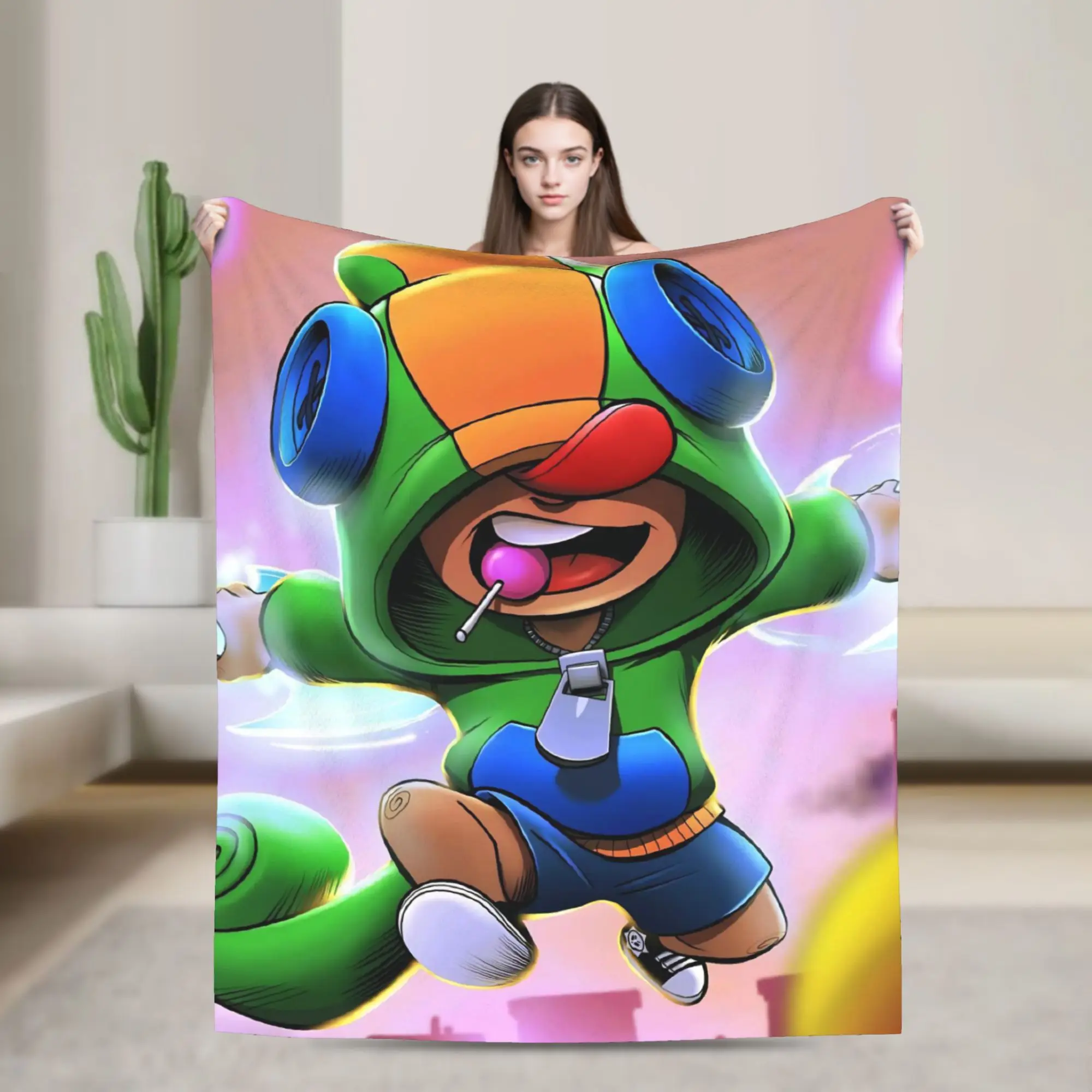Sandy Leon Spike Game Blankets Flannel Spring Autumn   Multifunction Lightweight Throw Blanket for Home Bedroom Quilt