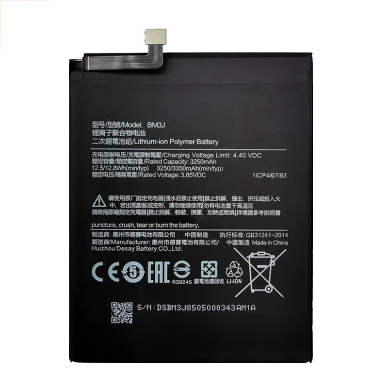 Batería BM3J de 3350mAh, 100% nueva, para Xiaomi 8 Lite, reemplazo de batería de alta calidad 5