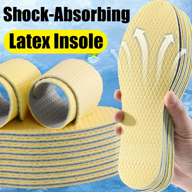 

Sweat Absorbing Latex InsoleSummer Cool Sports Shock Absorption Deodorant for Unisex Sports Shoe Pads Ice Silk Shoe Accessories