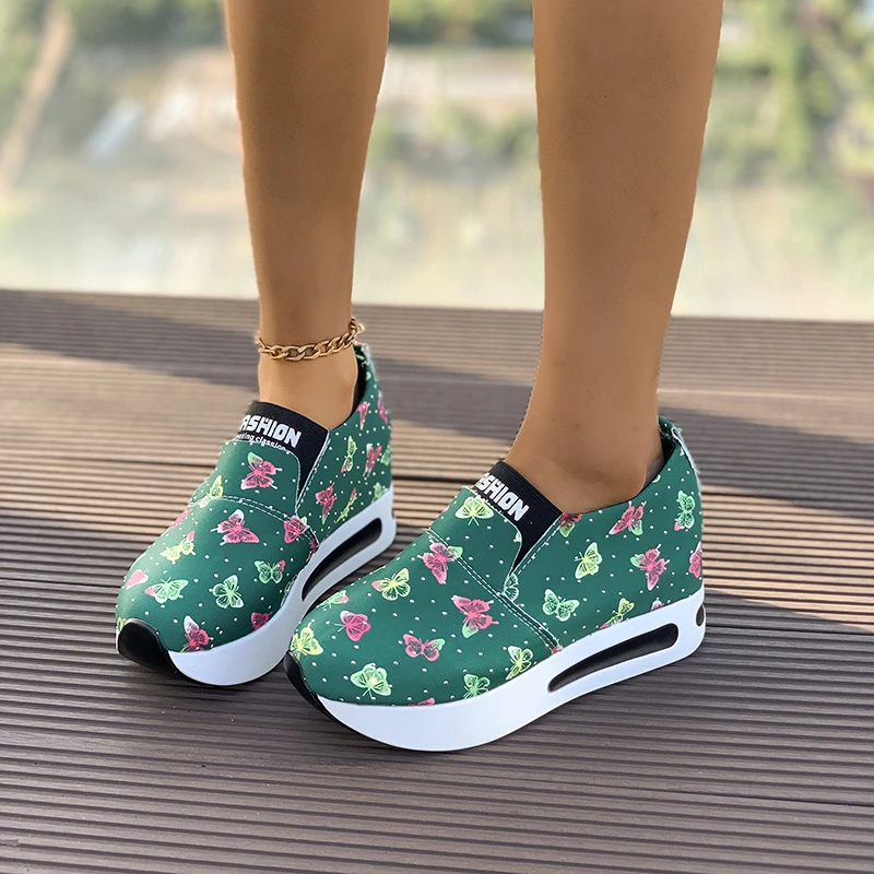 Women Sneakers for Summer Platform Women Slip on Sock Flats Shoes Casual Zapatillas Mujer Breather Sports Shoes Female Loafers